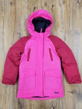 Lands’ End Grow-A-Long Waterproof Insulated Jacket Kids S 7-8 PINK
