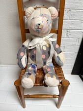 Vintage Teddy Bear made from Cutter Quilt 22" tall Handmade Quilted Stuffed
