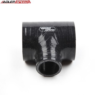 3'' T-Piece Silicone Hose 3 Way Turbo Dump Valve Hose Coupler Tube Spout 1.5'' BLK