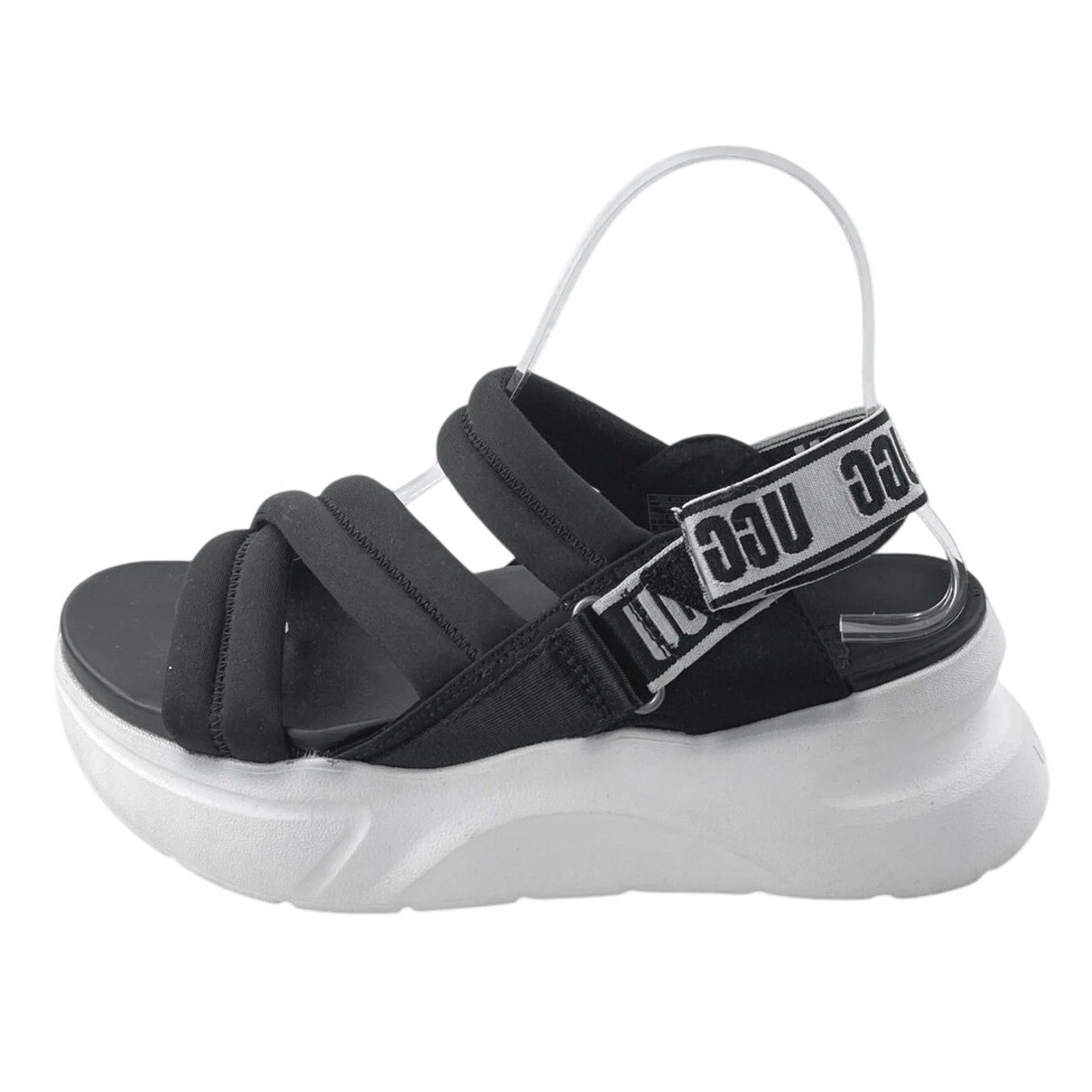 Sandali donna UGG La Sun neri con cinturino elastico e plateau grossi taglia 7