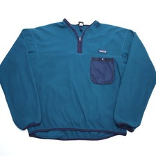 Vintage Patagonia Fleece Shirt Mens Size Large Kayak Capilene Mesh USA Teal Zip