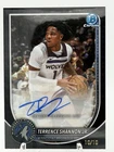 2025-26 Bowman Chrome Terrence Shannon Jr Black Refractor Auto 10/10 RC