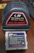 New Bright R/C NiCd 6V Model 670 Battery Charger Slot in Battery Pack Tested