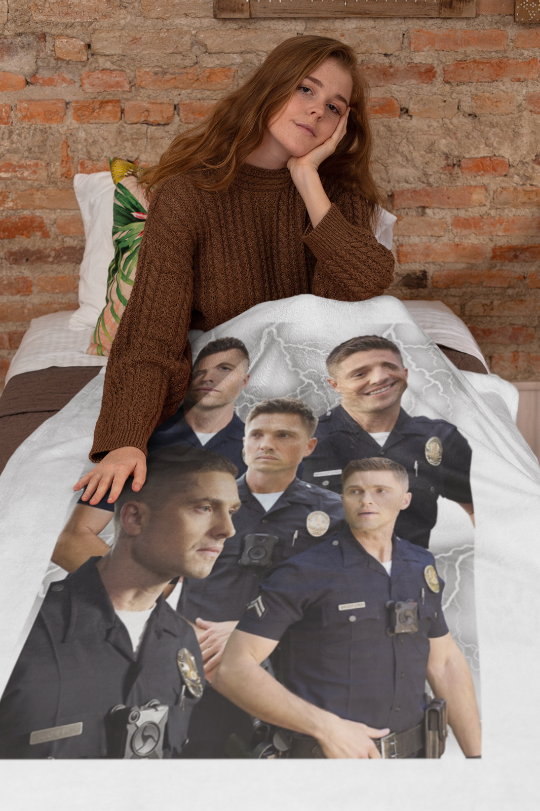 Tim Bradford Plush Blanket | Police Drama Decor | Soft Velveteen Throw