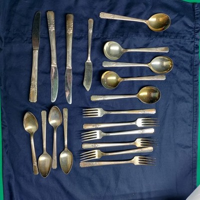 Wm A Rogers LADY DRAKE Silverplate AA Heavy Oneida Flatware -19 pieces Mixed Lot