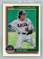 2022 Panini  USA Stars and Stripes Carter Trice Collegiate Silver Holo #36 50/80
