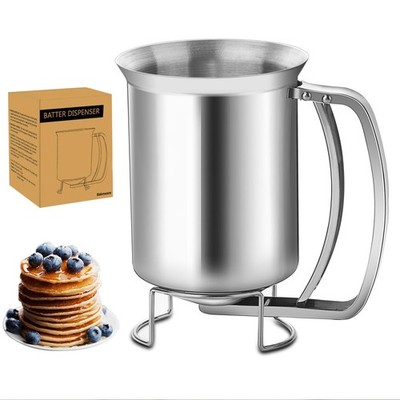 24oz Pancake Cupcake Batter Dispenser Stainless Steel Squeeze Hand Tool