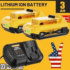 20V FOR DEWALT 20 Volt MAX Lithium-Ion Battery/Charger DCB200-2 DCB206-2 DCB201