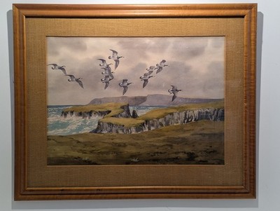 ROBERT R.W. MILLIKEN Original Signed Watercolor 30x36'' Framed Matted under Glass