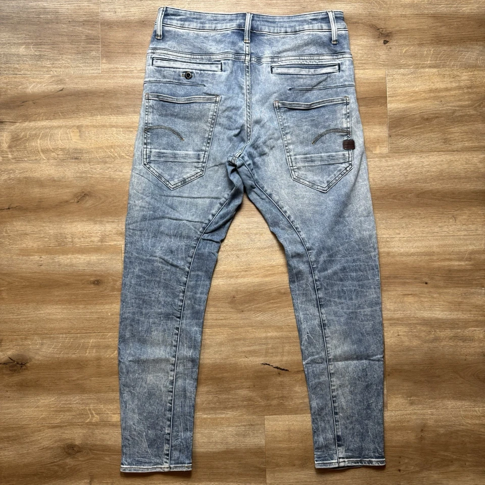 G Star RAW Jeans Men 31x28 Blue D-Staq 3D Skinny Stretch Acid Wash Modern Street - Image 3 of 4