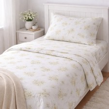 VTG Springmaid Wondercale Twin Sheet Set 3 pc Daisy Floral USA Made Cottagecore