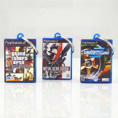 PS2 Miniatur Spielhülle Schlüsselanhänger   Playstation 2 Game Case Keychain