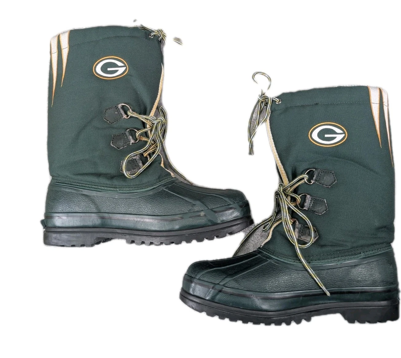 Vintage Green Bay Packers Winter Snow Boots Men Size 11 NFL Football Team Logo