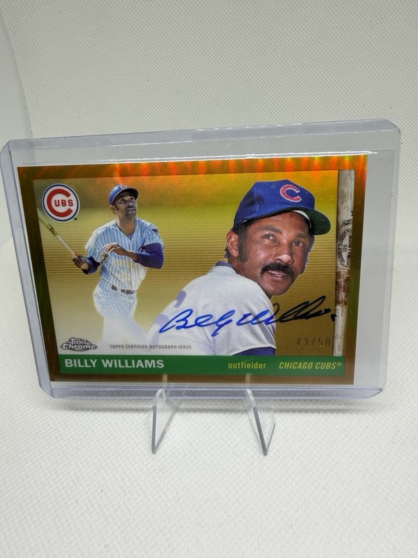 2025 Topps Chrome Platinum Anniversary Billy Williams Gold Refractor Auto /50