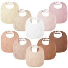 10Pack 100 Cotton Muslin Baby Bibs Drool Teething Unisex Toddler