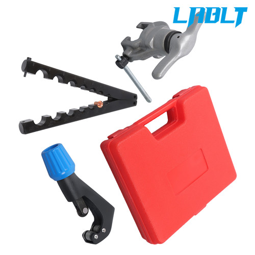 LABLT Eccentric Flaring Tools Set & 45° Tube Cutter Kit for 7 Dies 3/16"-3/4"