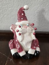 WhimsiClay Cat Amy Lacombe 2002 - SANTA CAT - SITTING CAT FIGURINE ANNACO