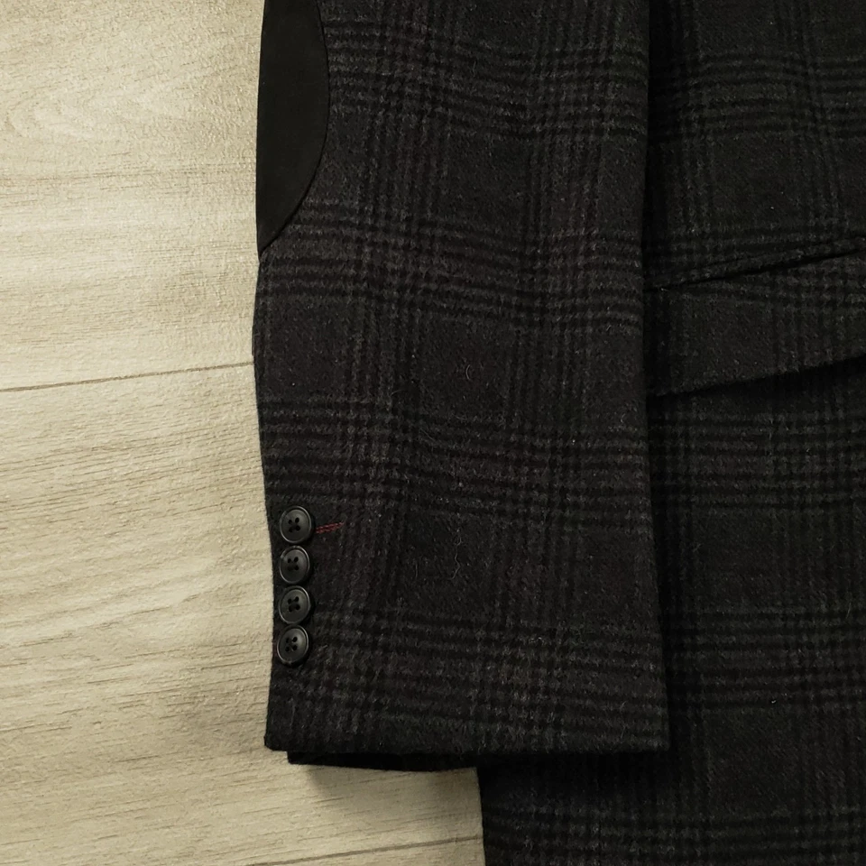 Blazer Bachrach Franela Tweed Para Hombre 44R Mezcla de Lana a Cuadros Dos Botones Doble Ventilación Foto 4 de 4