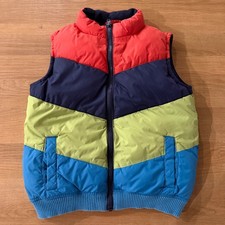 Gymboree Kids Colorblock Puffer Vest Red Navy Green Blue Fleece Lined 4T-5T
