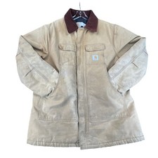 Carhartt Arctic Traditional Coat Mens Tan Brown Duck Canvas Work Jacket Lined