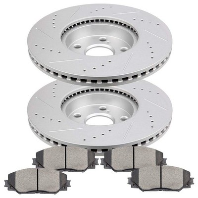 Front 275mm Vented Drilled Slotted Disc Brake Pads Rotors Kit Toyota Corolla 09