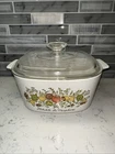 VTG~CorningWare Spice of Life A-3-B Square 3 QT Casserole Dish w/Pyrex Lid A-9-C