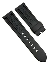 Officine Panerai 24mm x 22mm Black Rubber Watch Strap Band Tang Authentic OEM
