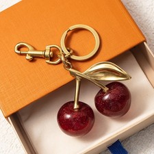 NEW Keychain Cherry Bag Charms Purse Key Chains Women Cute /Red Apple