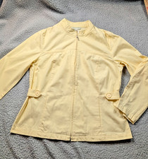 Appleseeds Womens Blazer Jacket Large Yellow Classic Preppy Cotton Stetch EUC
