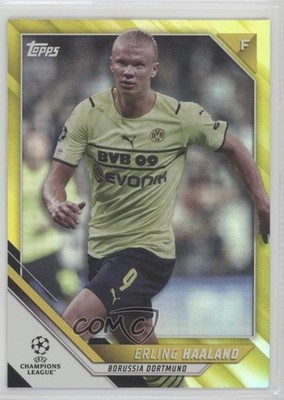 2021-22 Topps UEFA Champions League Yellow Foil 124/250 Erling Haaland #1 09ob