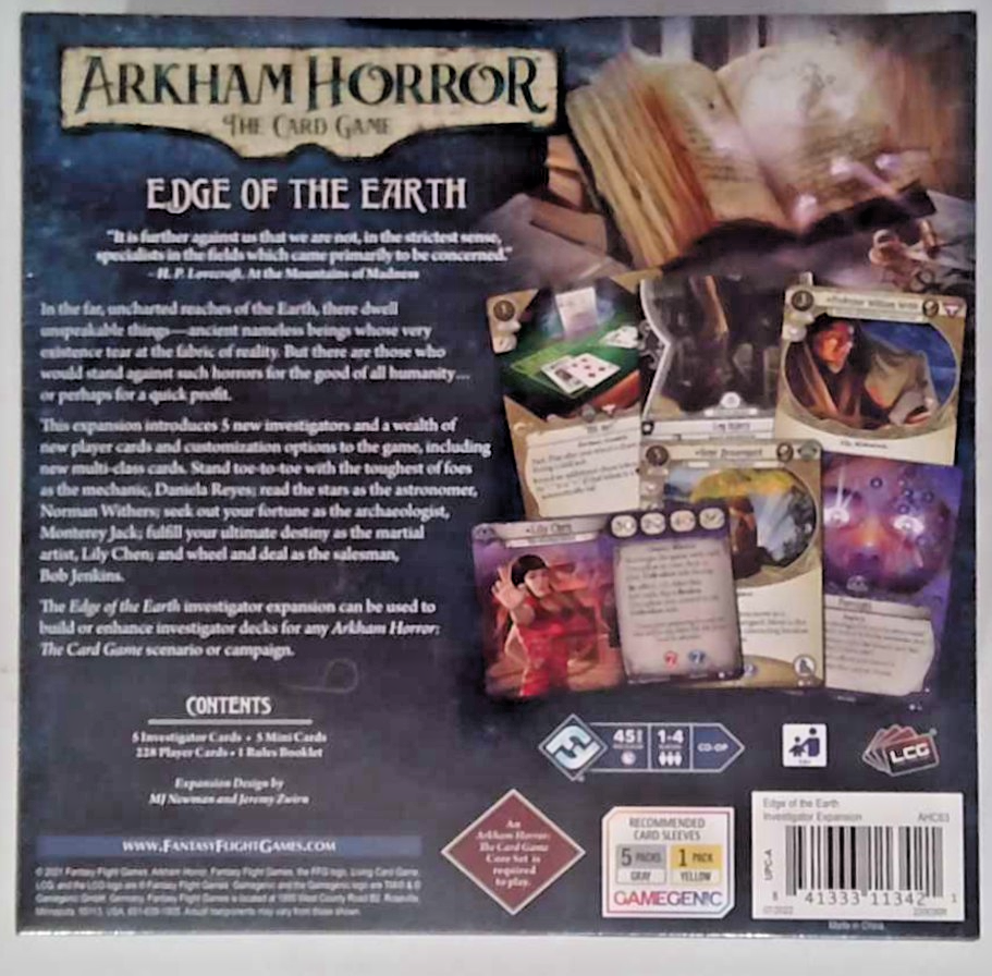 Arkham Horror LCG Edge of the Earth Investigator Expansion 250 Cards New AHC63 Arkham Horror LCG Edge of the Earth Investigator Expansion 250 Cards New AHC63