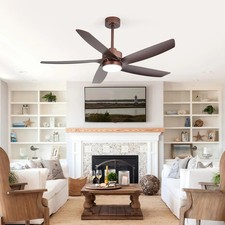54 in LED Ceiling Fan with Light and Remote, 5 Blade DC Motor Fan, Reversible Qu