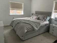 BENSONS FOR BEDS - King Divan Drawer Bed Headboard Medium Ortho Mattress 