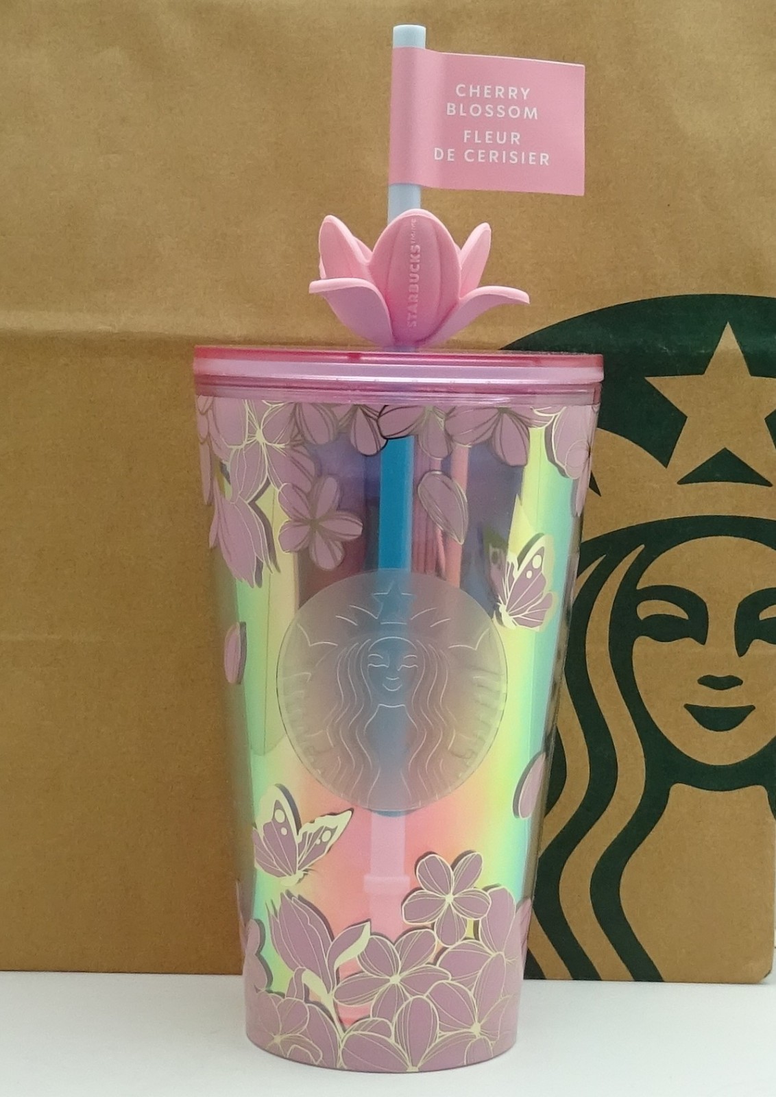Starbucks Tumbler Thermobecher Cold to Go Flower Cherry Blossom Sakura 16oz NEU