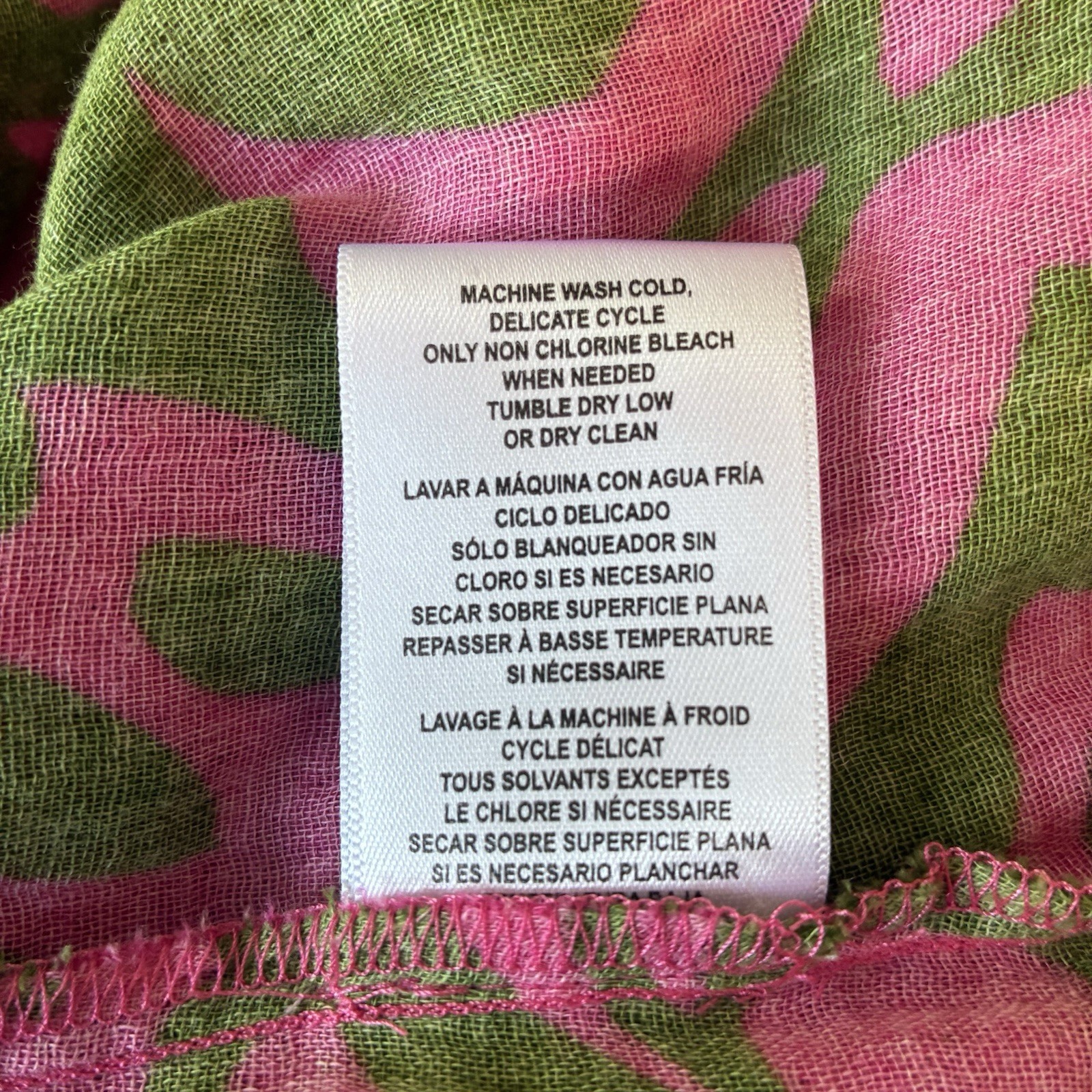 Velvet By Graham & Spencer Aleah Top Blouse Womens S Pink Green Lightweight