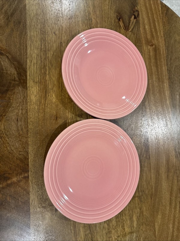2 Fiestaware Rose Pink Peony 9” Luncheon Plate Lead Free New Fiesta