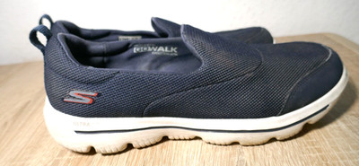   SKECHERS GO WALK ULTRA GO  BLAUE SLIPPER  HALBSCHUHE GRÖßE 40 GETRAGEN TEXTIL