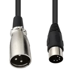 5FT MIDI 5-Pin DIN Male to XLR 3-Pin Male Audio Adapter Converter Cable