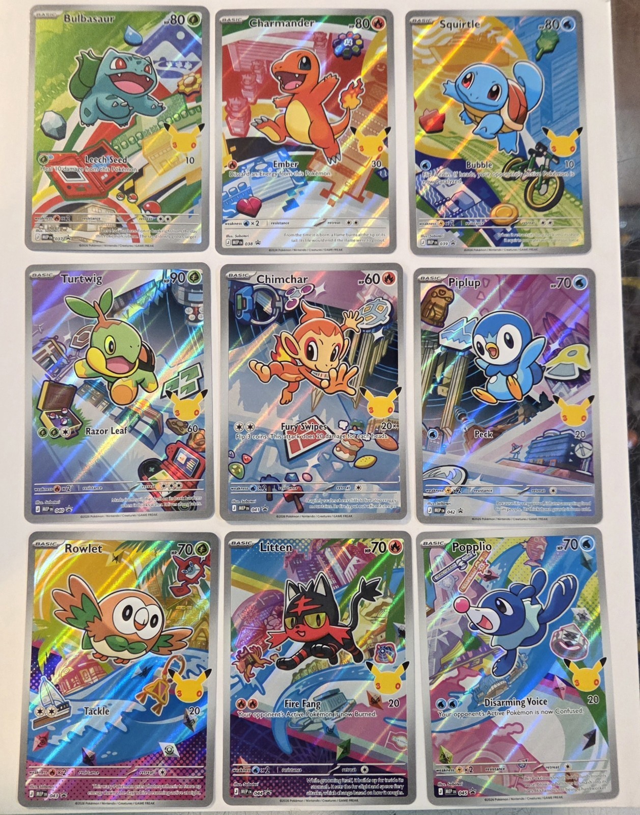 Pokemon 2026 First Partner Illustration Collection Series 1 Promos Set 9 Cards