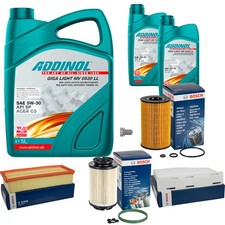 BOSCH Inspektionspaket 7L ADDINOL GIGA LIGHT MV 5W-30 für Audi A3 8P1 2.0 TDI