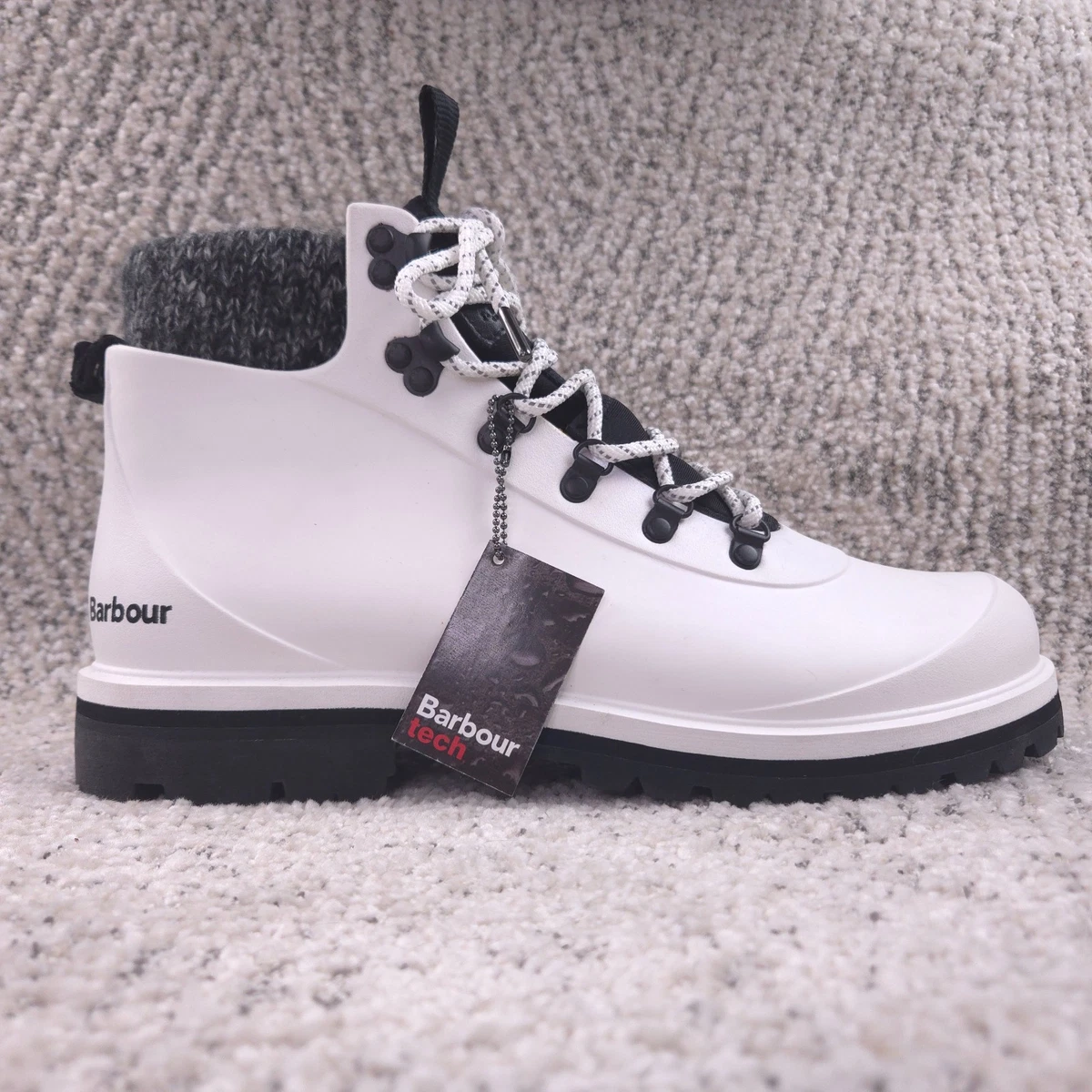 Barbour Zed Boots Mens Size 9 Tech White Hiking Insulated 