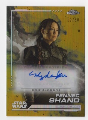 Ming-Na Wen / Fennec Shand 2024 Topps Star Wars Chrome Autograph Card Gold /50