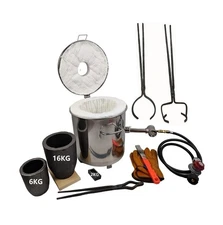16KG Single Propane Forge Burner Gas Metal Melting Furnace Kit with Foundry P...