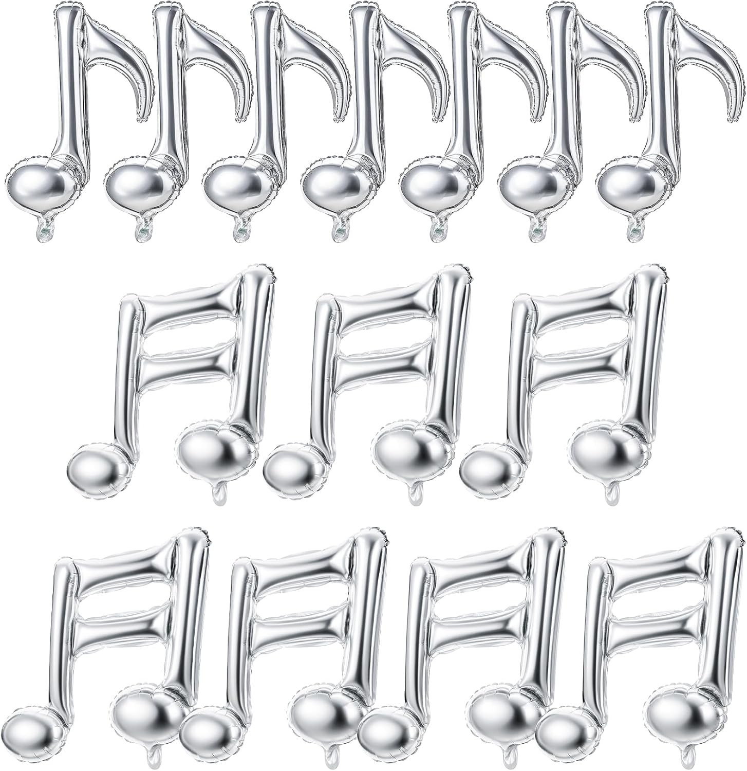 Silver Music Notes Balloons, 14Pcs Silver Aluminum Music Party Decorations for K