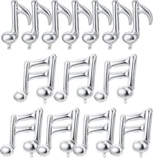 Silver Music Notes Balloons, 14Pcs Silver Aluminum Music Party Decorations for K