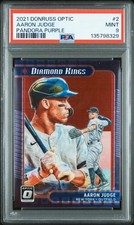 2019 Optic #2 Aaron Judge Pandora Purple PSA 9 #/99 POP 5 None Higher