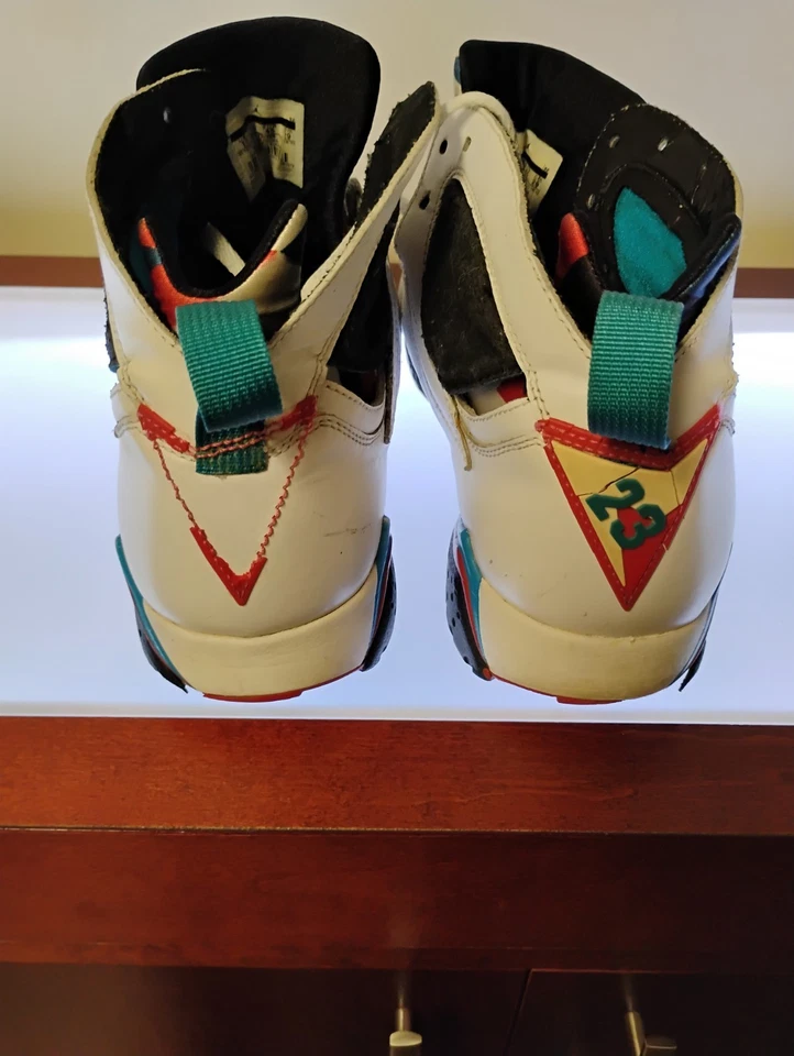 Nike Air Jordan VII 7 Retro Blanco Orión Azul Negro 304775-105 Talla 11.5 Foto 3 de 4