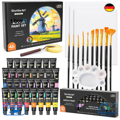 Shuttle Art Acrylfarben Set 46 Tlg 30 Farben 12ml Kunst