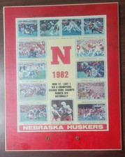 1981-1986 Lot of 6 Vintage Nebraska Huskers Illustrated Plaques W/Backing Rare