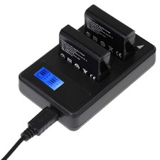 Image of LCD Screen Dual Batteries Charger for GoPro HERO4 (AHDBT-401), Displays Charging